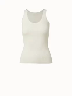 AKRIS Silk Cotton Seamless Rib Knit Top