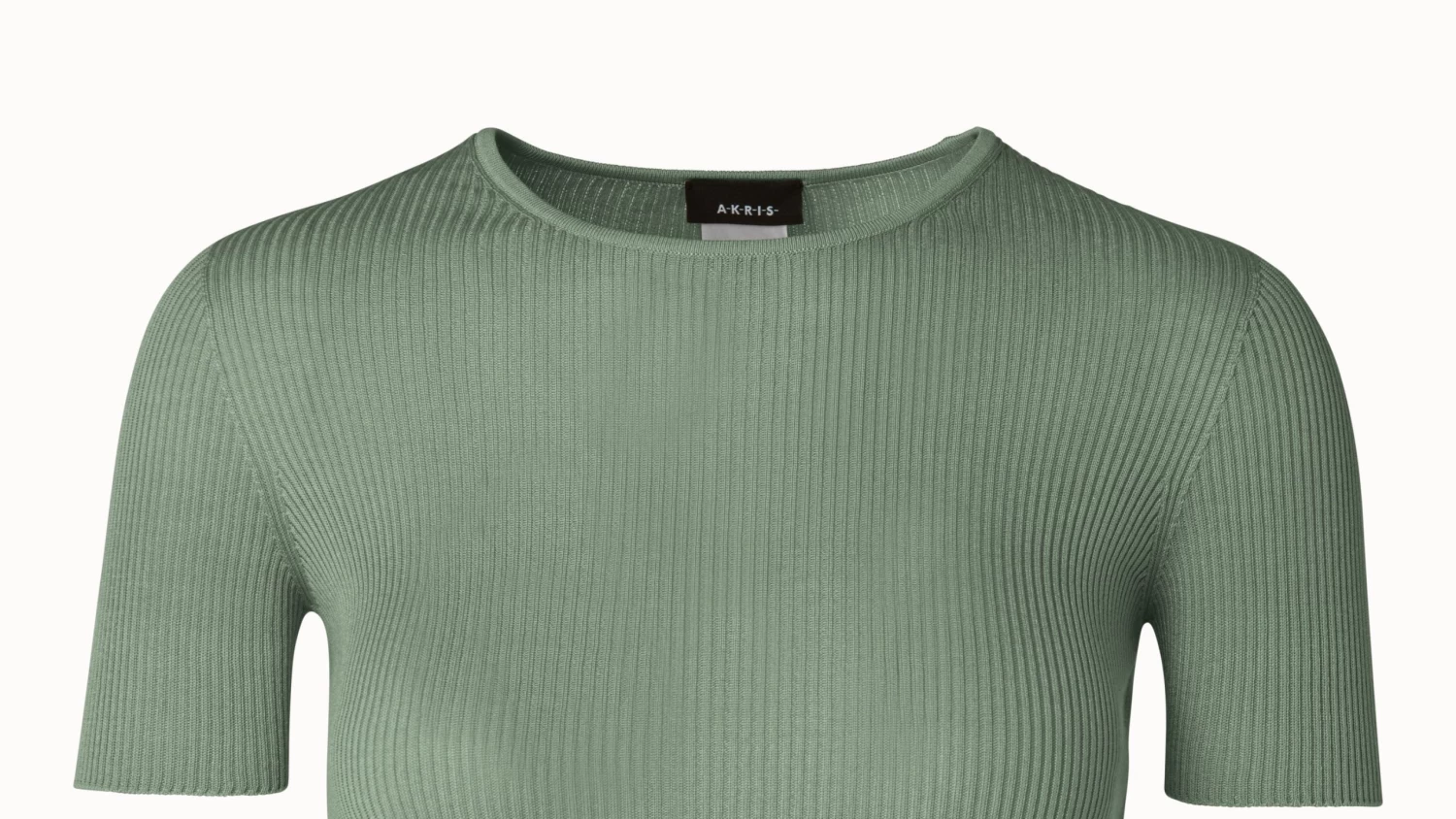 AKRIS Silk Cotton Rib Short Sleeve Pullover - Image 3