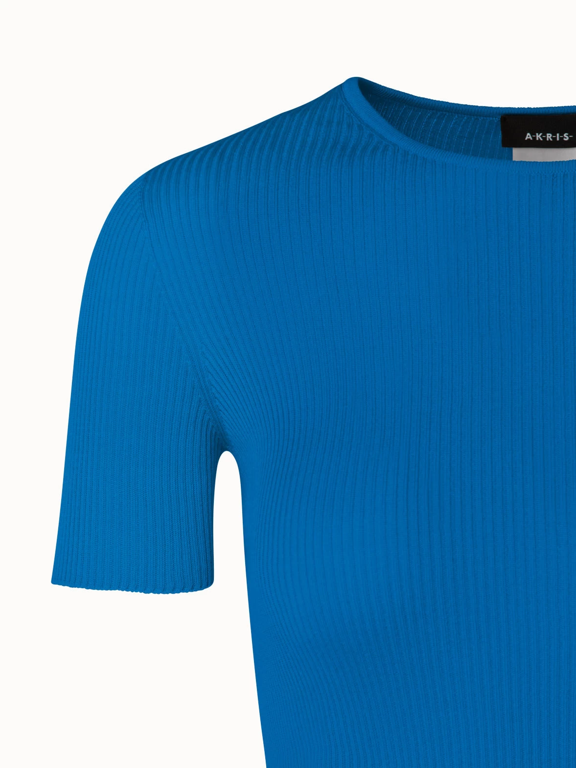 AKRIS Silk Cotton Rib Short Sleeve Pullover - Image 5