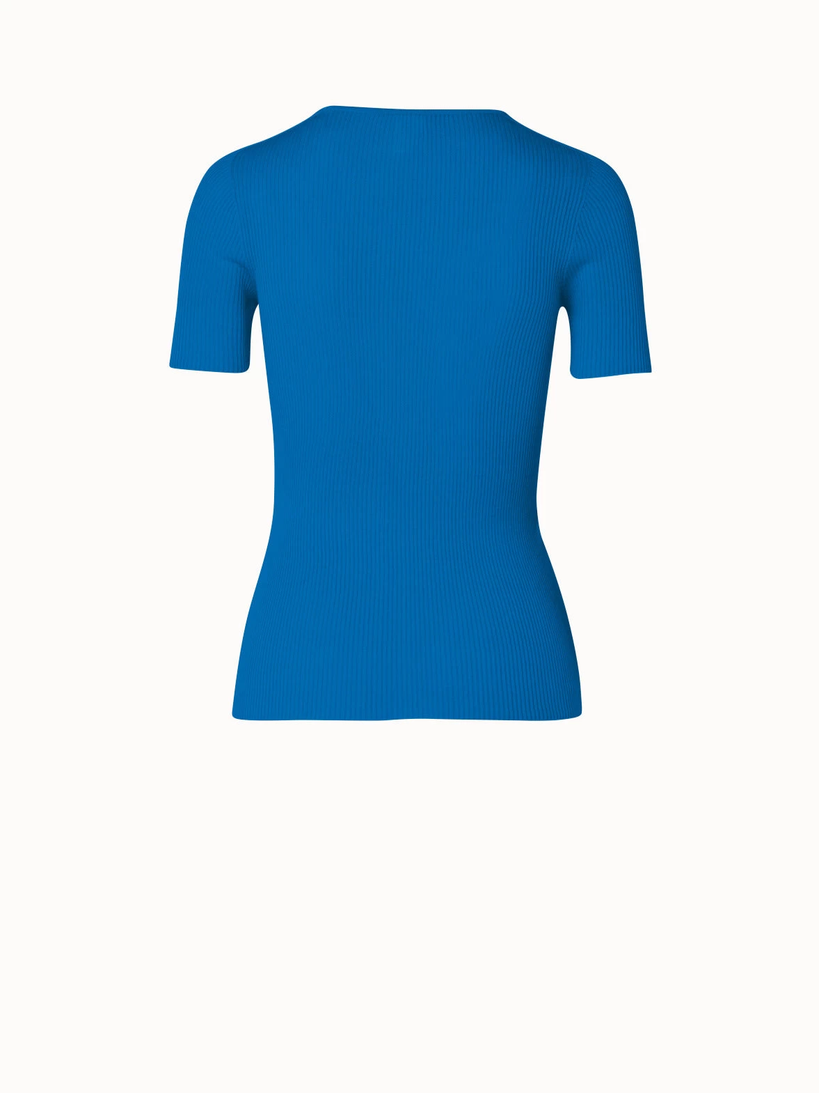 AKRIS Silk Cotton Rib Short Sleeve Pullover - Image 2