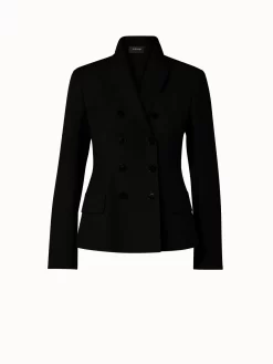 AKRIS Double-Breasted Cotton Silk Double-Face Jacket