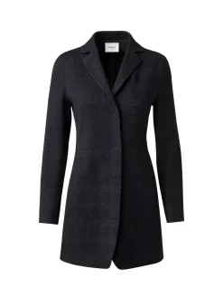 Patchwork Long Fitted Blazer Jacket