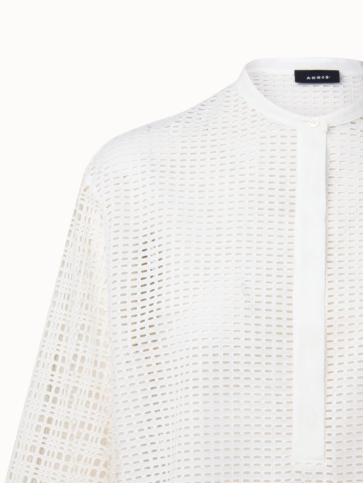 AKRIS Cotton Broderie Anglaise Patchwork Tunic - Image 4