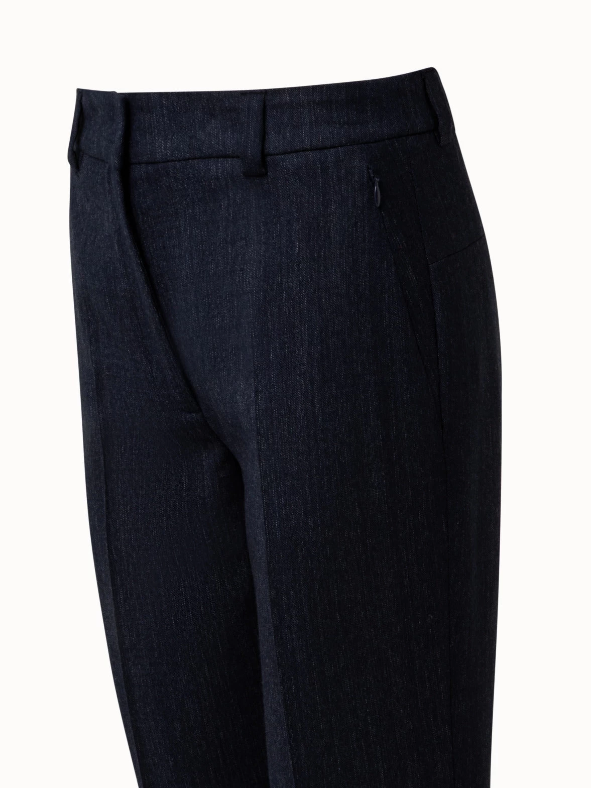 AKRIS Tapered Wool Double Face Striped Cuff Pant - Image 3