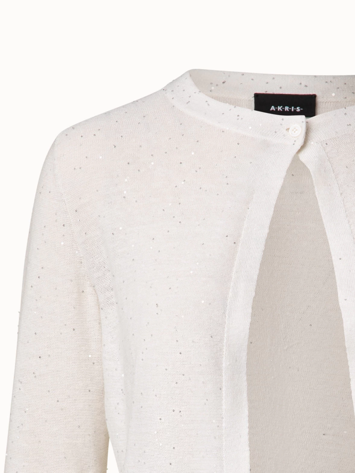 AKRIS Linen Cotton Fine Sequins Cardigan - Image 4