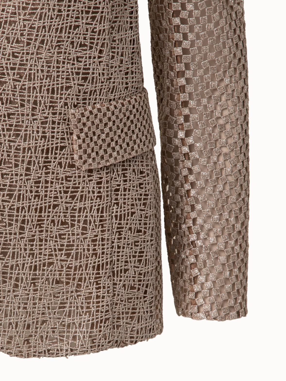 AKRIS Techno Embroidery Patchwork Long Blazer - Image 4