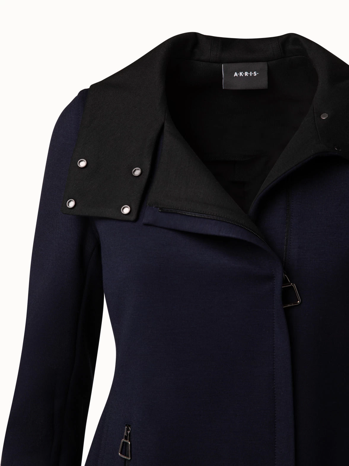 AKRIS Viscose Stretch Jersey Moto Jacket - Image 4