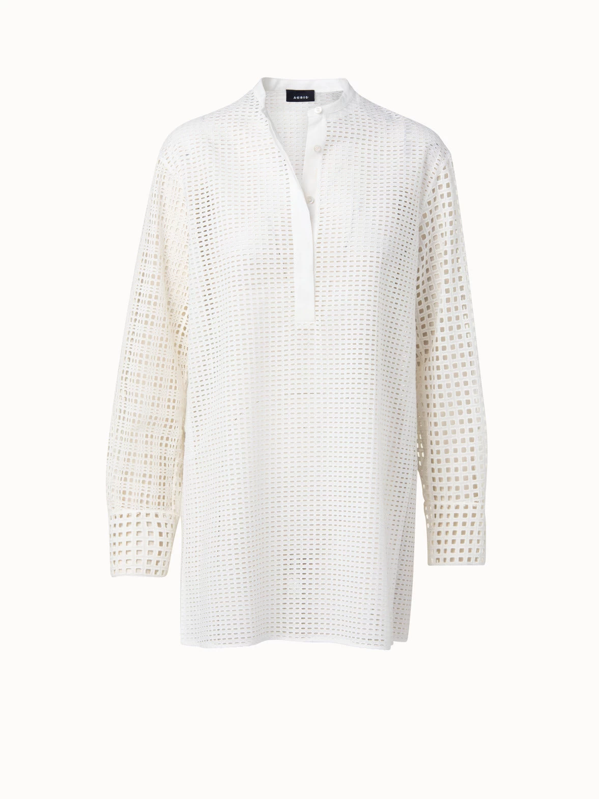 AKRIS Cotton Broderie Anglaise Patchwork Tunic - Image 3