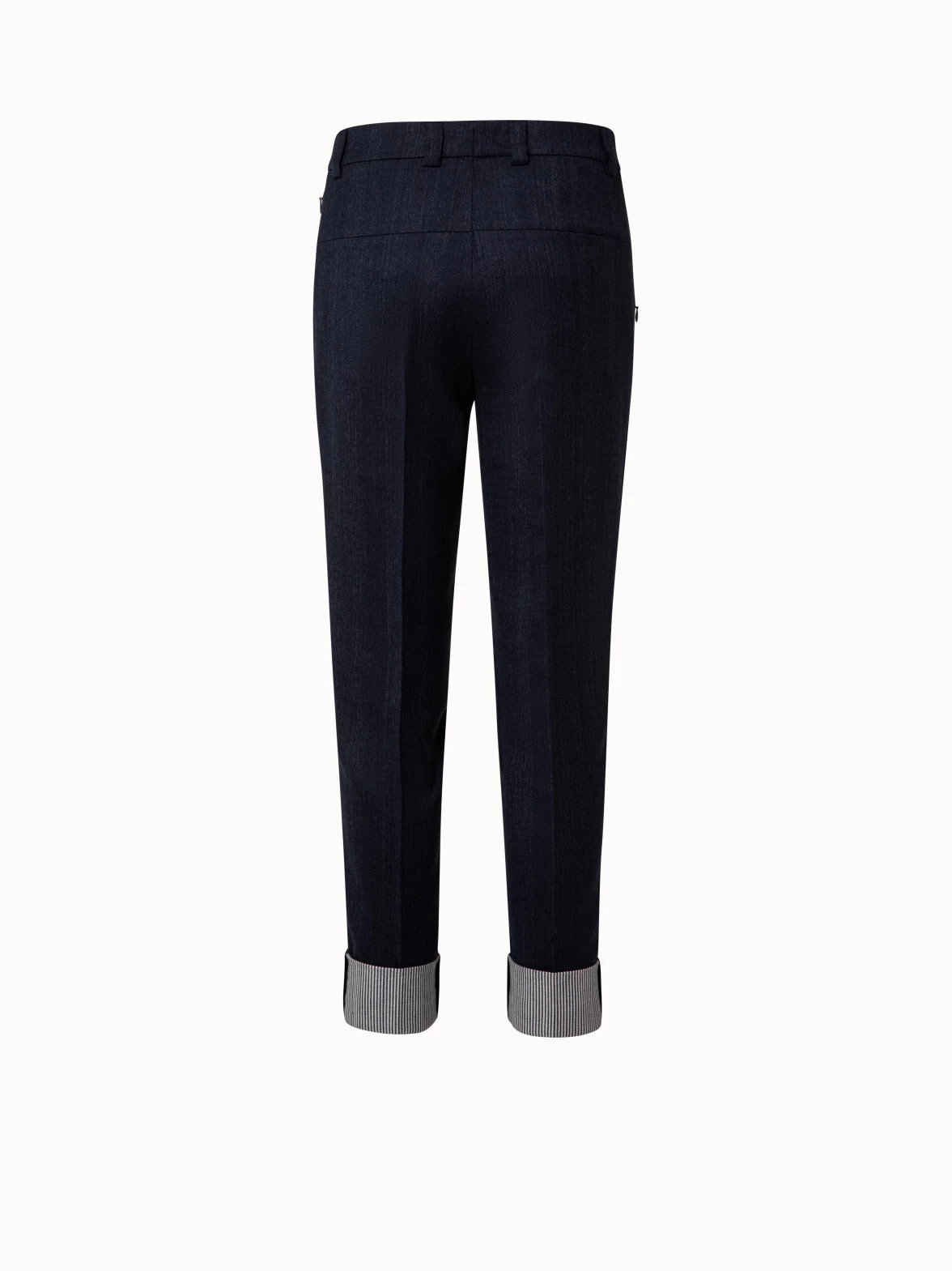 AKRIS Tapered Wool Double Face Striped Cuff Pant - Image 2