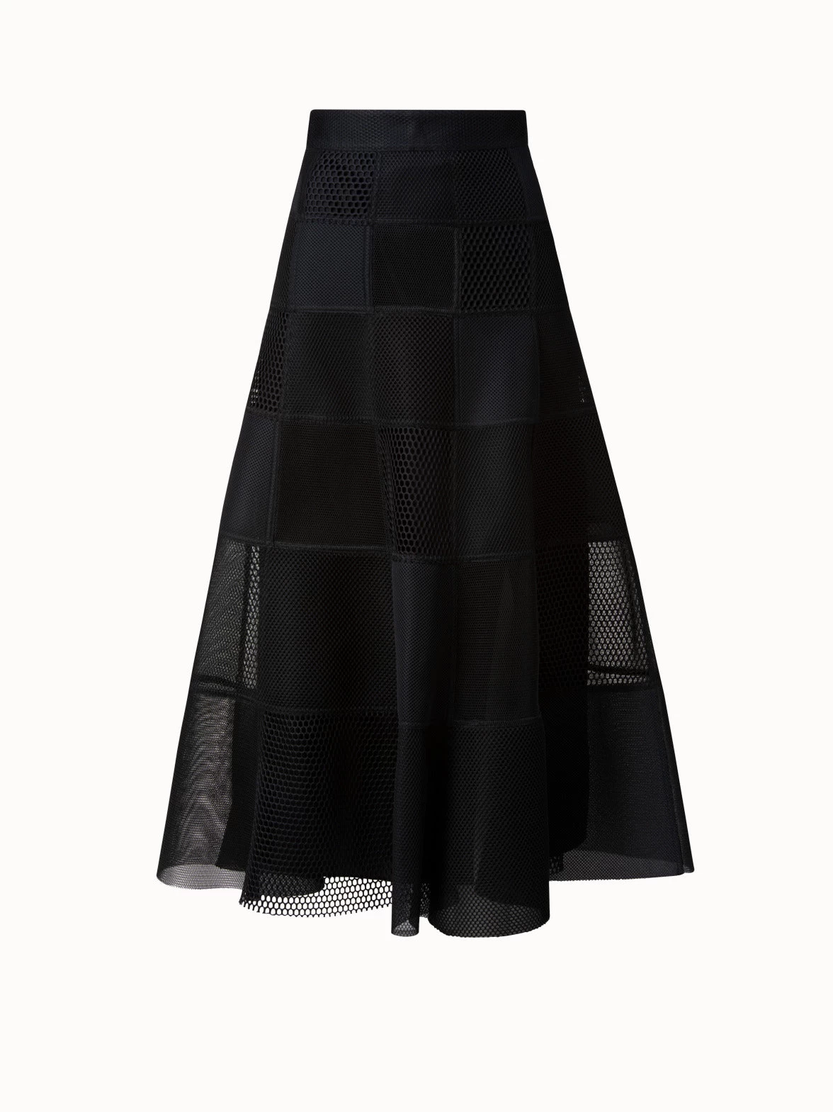 AKRIS Techno Grid Patchwork Maxi Skirt