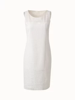 AKRIS Cotton Broderie Anglaise Patchwork Sheath Dress