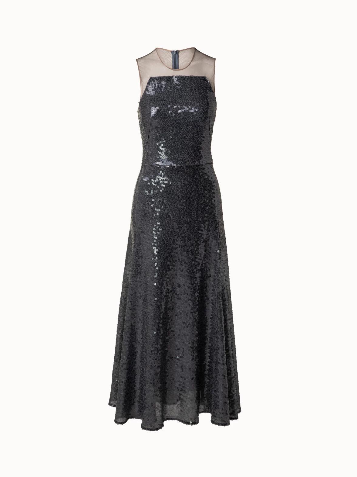 AKRIS Sequins Apron Bodice Inset Midi Dress