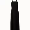 AKRIS Wool Double-Face Apron Midi Dress