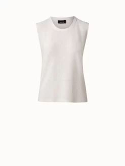 AKRIS Linen Cotton Sequins Knit Tank