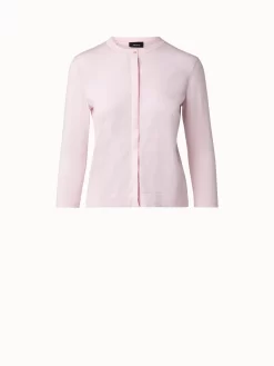 AKRIS Sea Island Cotton Ai Hemstitch Cardigan