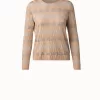 AKRIS Silk Knit Pullover In Trapezoid Jacquard