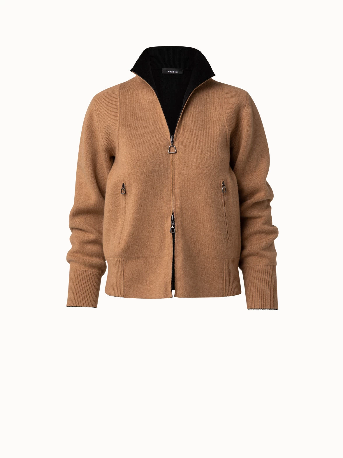 AKRIS Cashmere Double-Face Zip Cardigan - Image 3