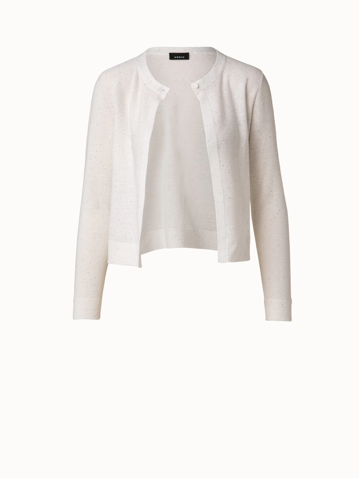 AKRIS Linen Cotton Fine Sequins Cardigan - Image 3