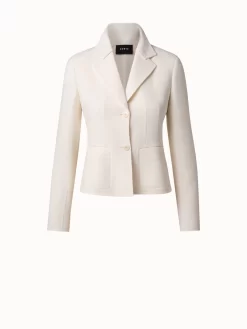 AKRIS Wool Crêpe Double-Face Short Blazer