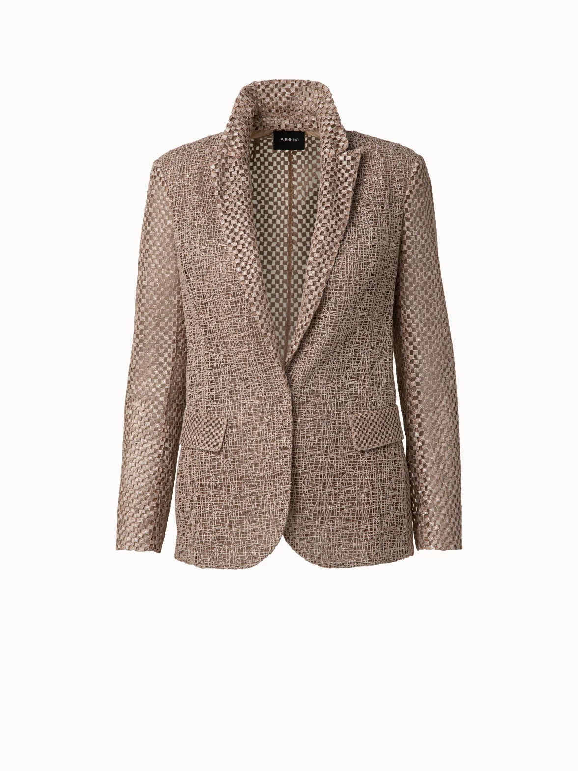 AKRIS Techno Embroidery Patchwork Long Blazer - Image 3