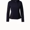 AKRIS Viscose Stretch Jersey Moto Jacket