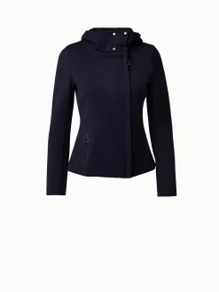 AKRIS Viscose Stretch Jersey Moto Jacket