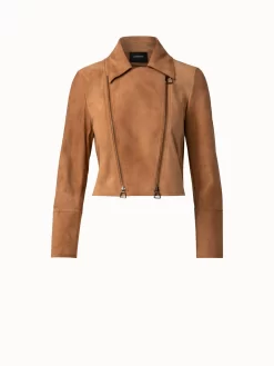 AKRIS Suede Motorbike Jacket