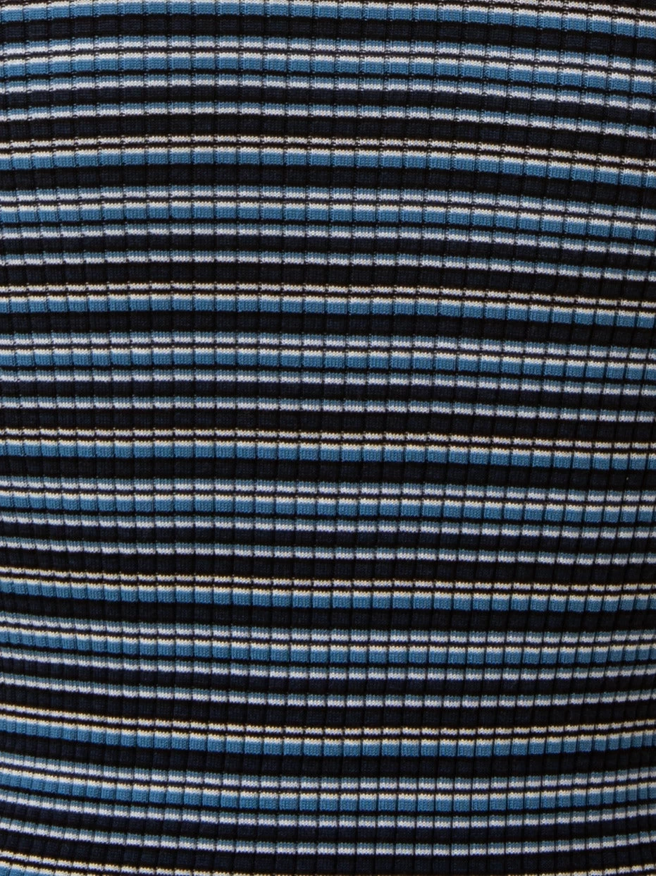 Multicolor Stripe Rib Knit Merino Wool Pullover - Image 4