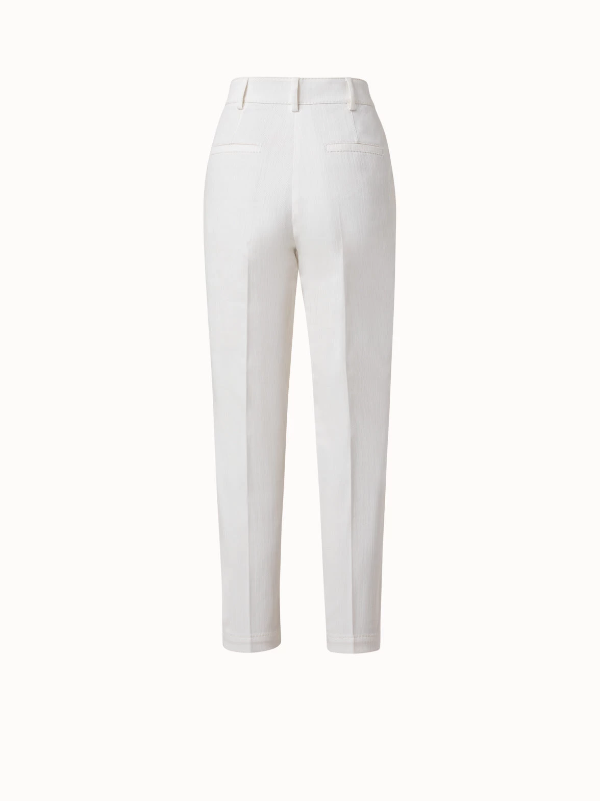 Stretch Denim Tapered Ankle-Length Pants - Image 2
