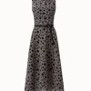 Jacquard Dot Techno Organdy Midi Dress