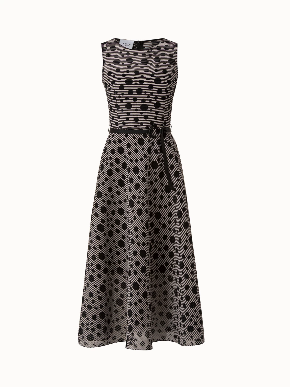 Jacquard Dot Techno Organdy Midi Dress