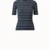 Multicolor Stripe Rib Knit Merino Wool Pullover