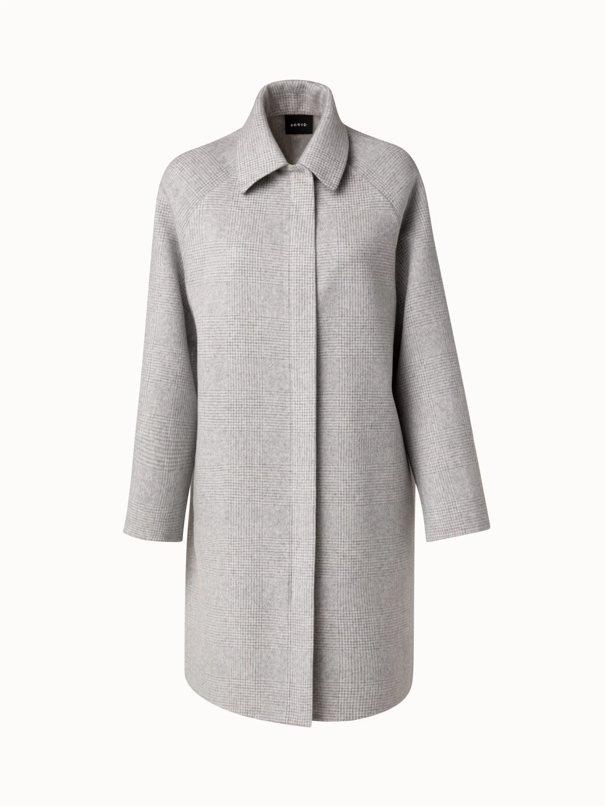 AKRIS Checked Cashmere Double-Face Coat