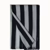 AKRIS Cashmere Silk Scarf With Screen Stripes Print