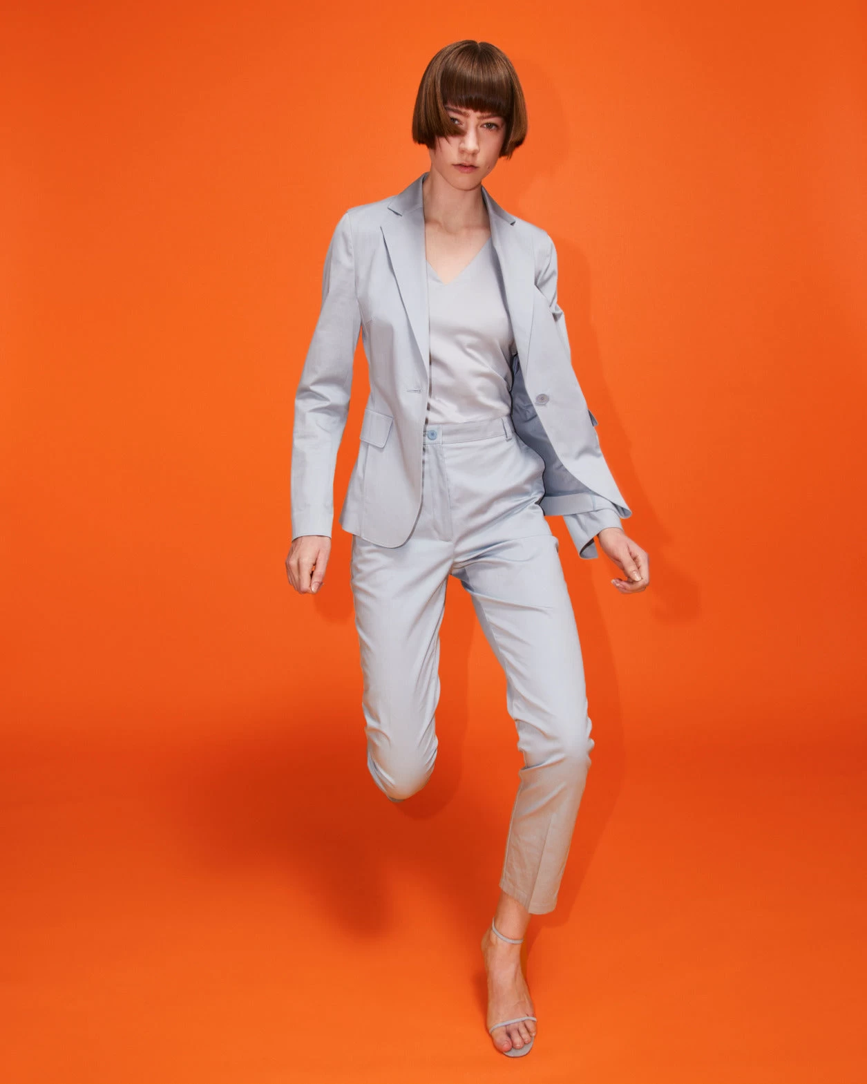 Tapered Cotton Stretch Satin Pants - Image 2