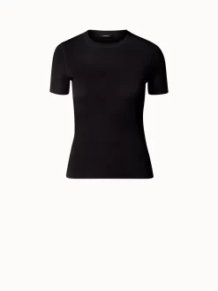 AKRIS Cashmere Silk Knit Short Sleeve Pullover