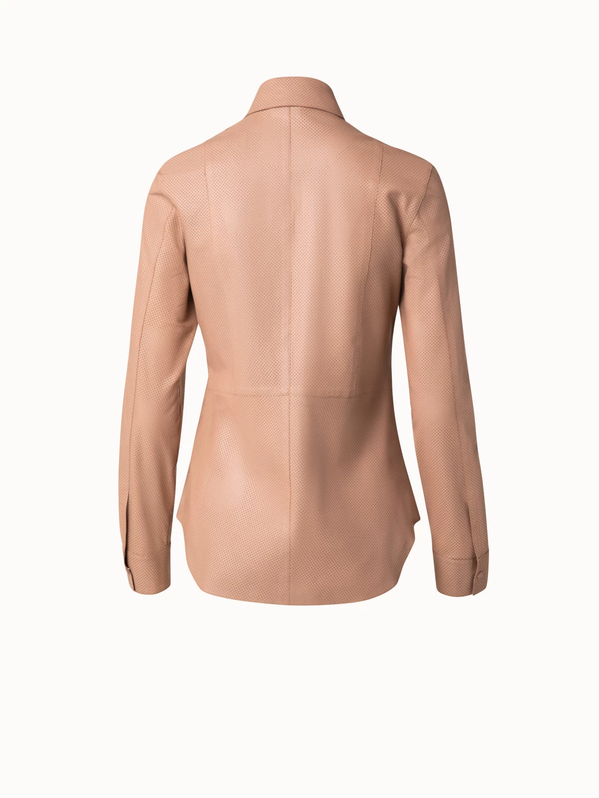 Perforated Pin Dot Nappa Leather Blouse - Image 2