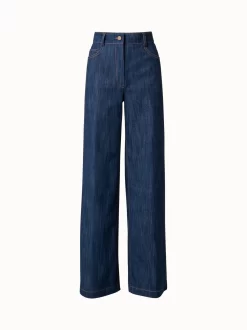 Cooper Wide Leg Pants In Cotton Stretch Denim