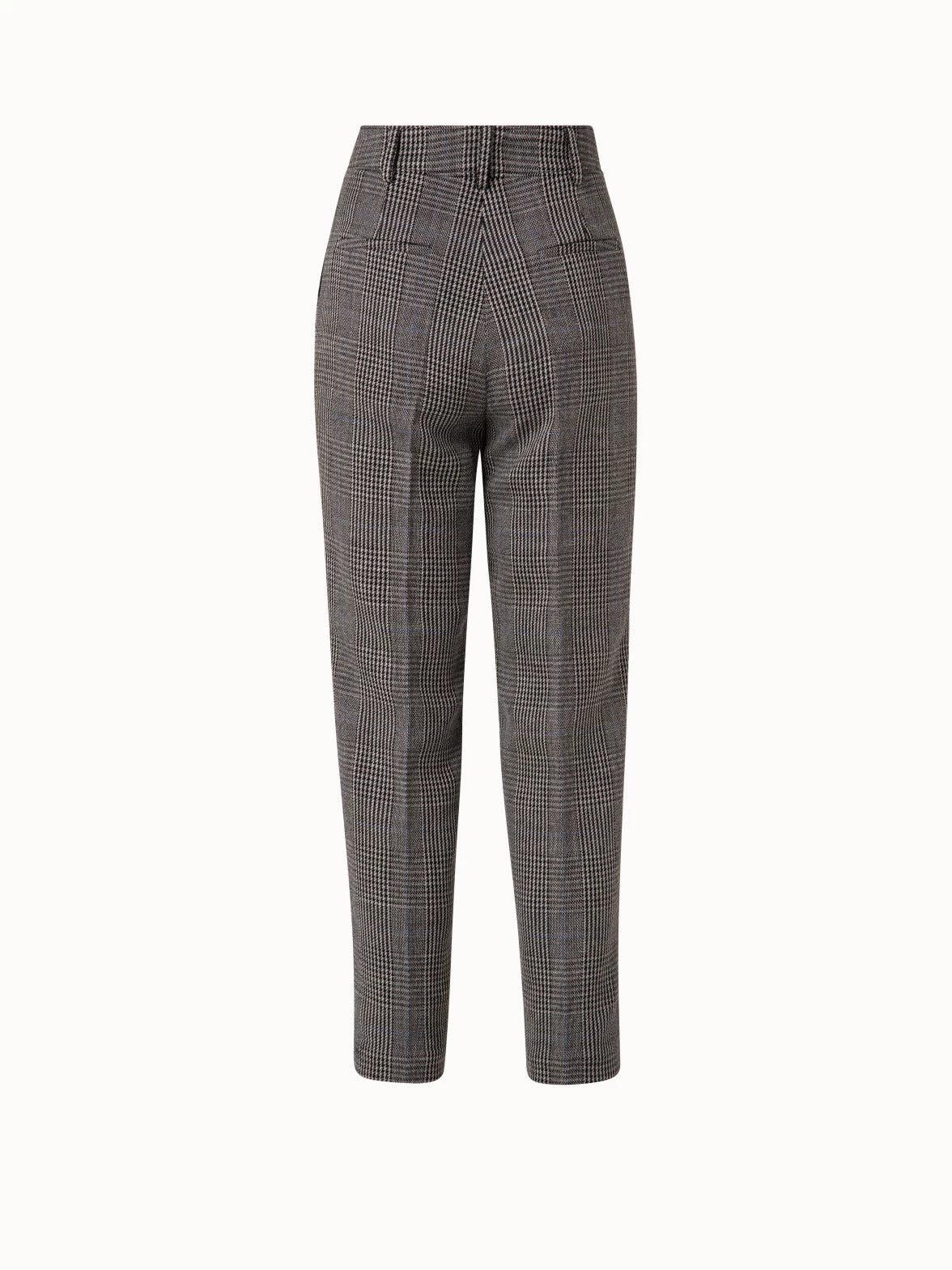 Checked Wool Tapered Pants - Image 3