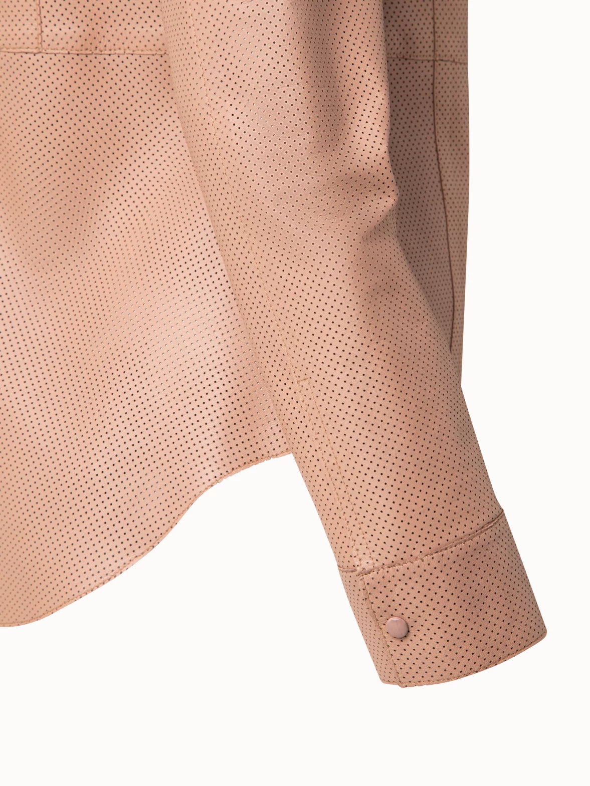 Perforated Pin Dot Nappa Leather Blouse - Image 4