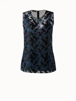 AKRIS Tulle Sleeveless Top With The Order Of Things Embroidery