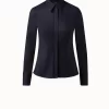AKRIS Wool Stretch Flannel Blouse