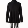 AKRIS Silk Crêpe Fringed Blouse