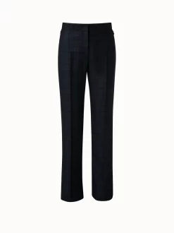 AKRIS Cashmere Check Straight Pants