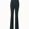 AKRIS Silk Goergette Pants With Double-Layer Bootcut Leg With Slits