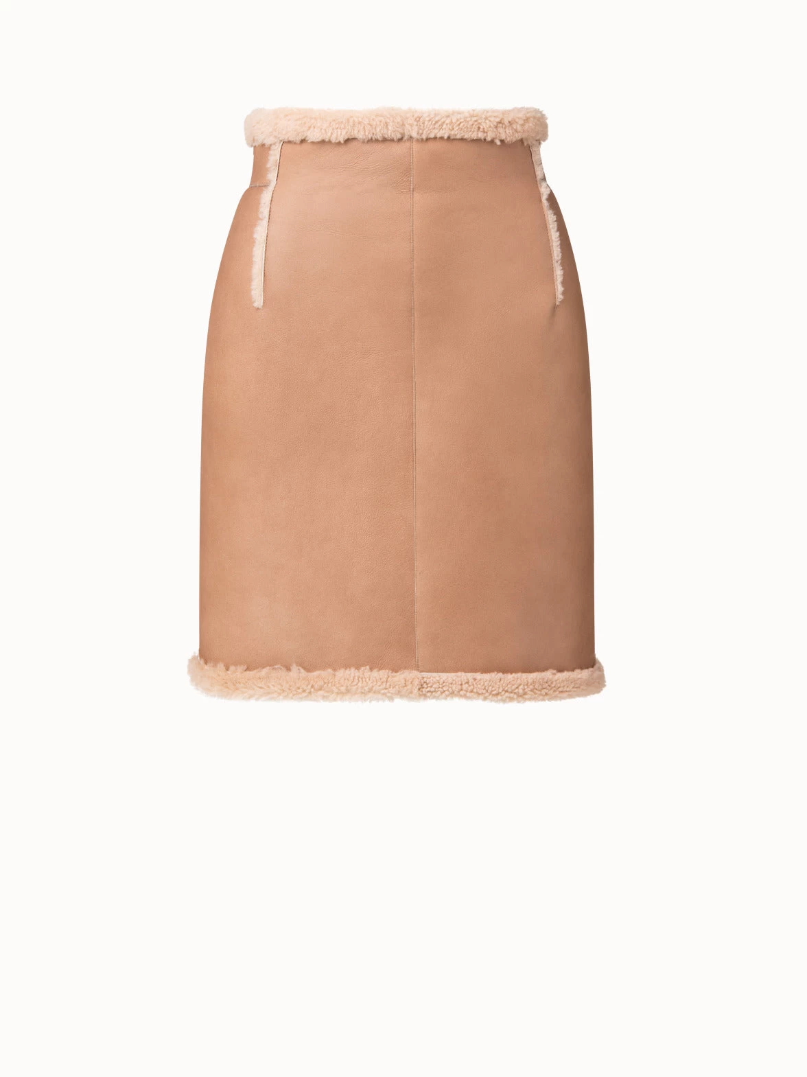 AKRIS Reversible Shearling Short Skirt