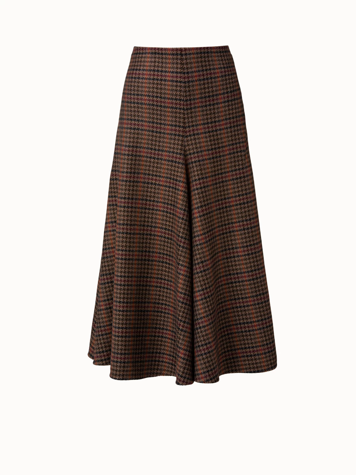 AKRIS Checked Wool Midi Skirt