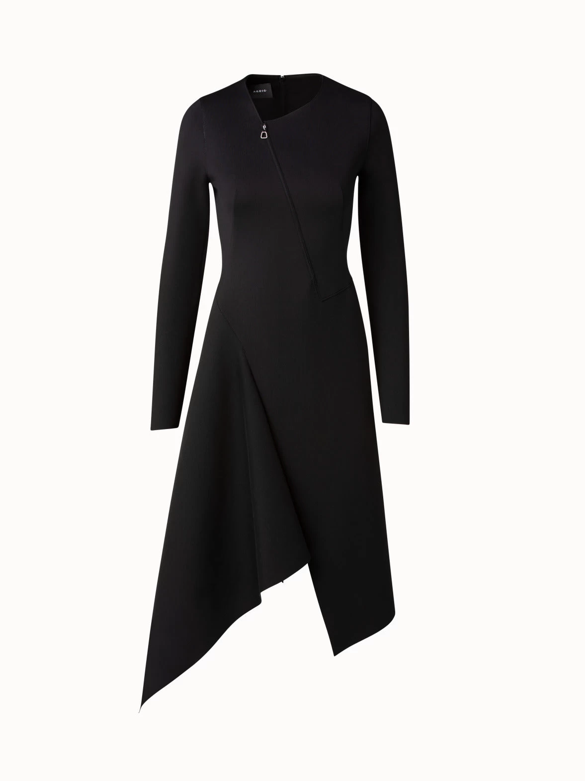 AKRIS Techno Neoprene Asymmetrical Midi Dress