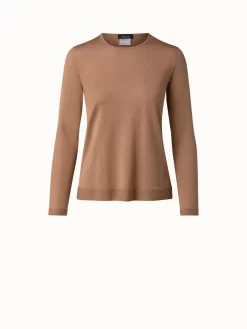 AKRIS Fine Gauge Cashmere Silk Pullover