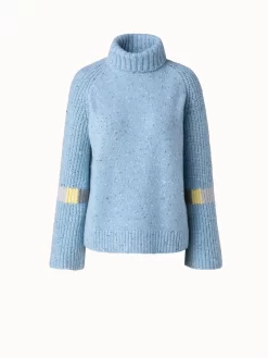 AKRIS Cashmere Knit Turtleneck With Intarsia Details